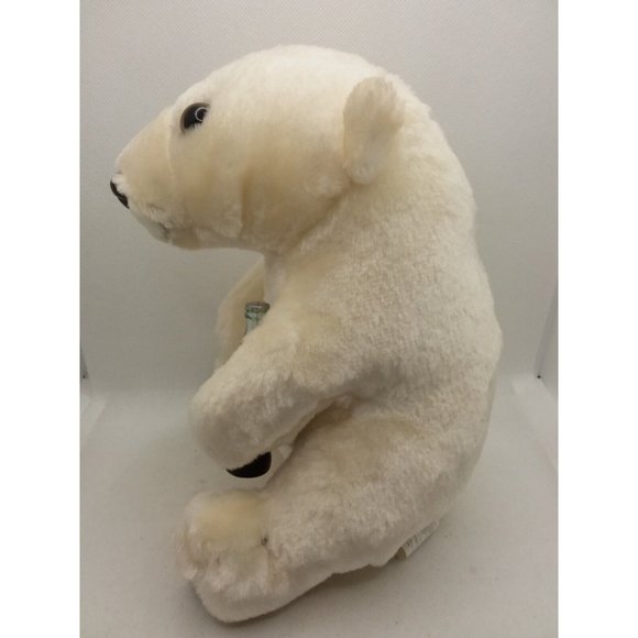 Coca-Cola Brand Plush Polar Bear Holding Coke Bottle 1993 Vintage 8" - Picture 3 of 10